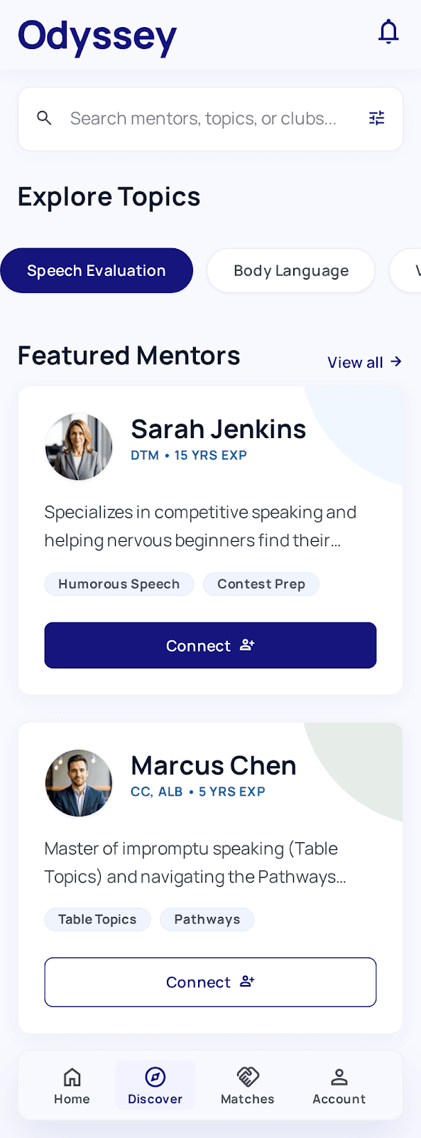 Discover mentors